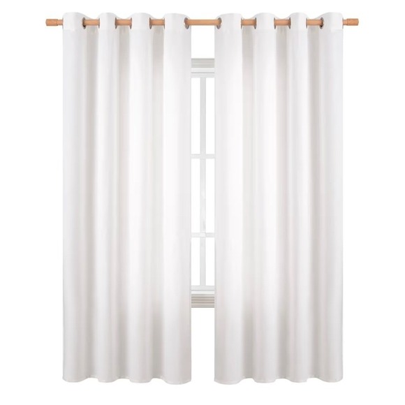 Other - BGment White Linen Curtains 52w x72" Long Light Filtering 2 Panels tab back